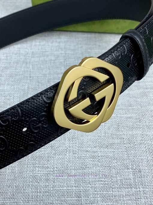 Width of 4.0cm, paired with the original belt buckle, the belt is crafted from Gucci Signatu 1wok3thc - Image 3