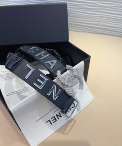 Chanel brass logo buckle calf leather silver metal 3.0cm boutique elastic, versatile and ele ef8feeu8