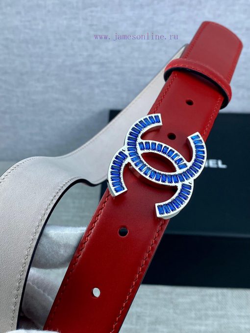 Width 3.0cm Chanel women's belt with new soft lining, imported calf leather, and exquisite d q16i576u - Image 3