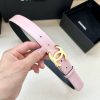 Width 3.0cm CHANEL Rotating Double C Calfskin and Silver Gun Gold Metal Belt Multi Color Wom b872102x