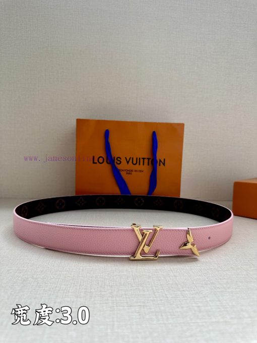 This 3.4-wide LV Initiales double-sided belt is made of brand new lychee leather, with a ric 7sar8gw0 - Image 2