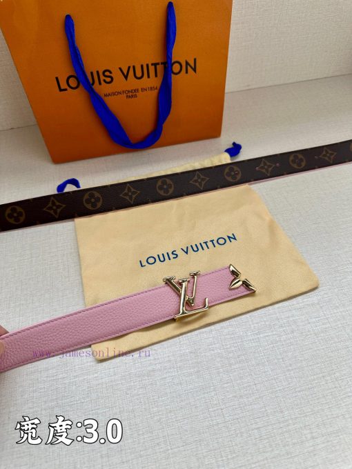 This 3.4-wide LV Initiales double-sided belt is made of brand new lychee leather, with a ric 7sar8gw0 - Image 6
