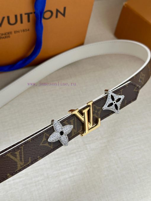 The 2.0-wide LV Trio double-sided belt is made of delicate cowhide leather and Monogram canv vpfcyc61 - Image 3