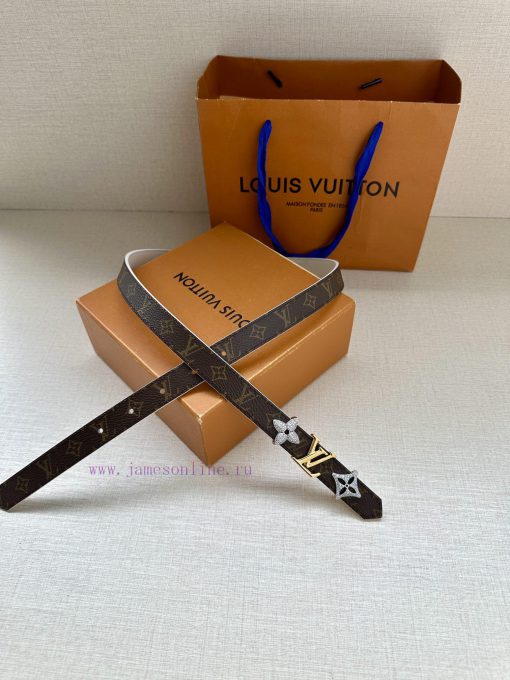 The 2.0-wide LV Trio double-sided belt is made of delicate cowhide leather and Monogram canv vpfcyc61 - Image 5