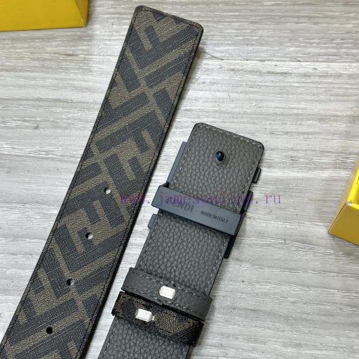 FENDI style, width 4.0CM, double ring front and back waist belt with FF nail buckle, dark bl 3k9xv84l - Image 9