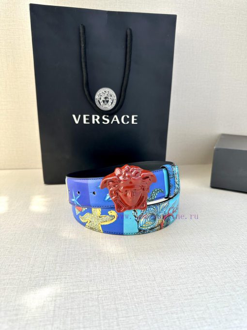 Width 4.0cm Versace This Palazzo belt is made of cowhide fabric and adorned with Le Pop Clas v9h3g5pi - Image 7
