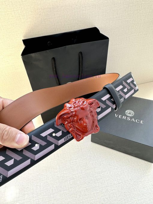 Width 4.0cm Versace This Palazzo belt is made of cowhide fabric and adorned with Le Pop Clas km6ppyje - Image 3