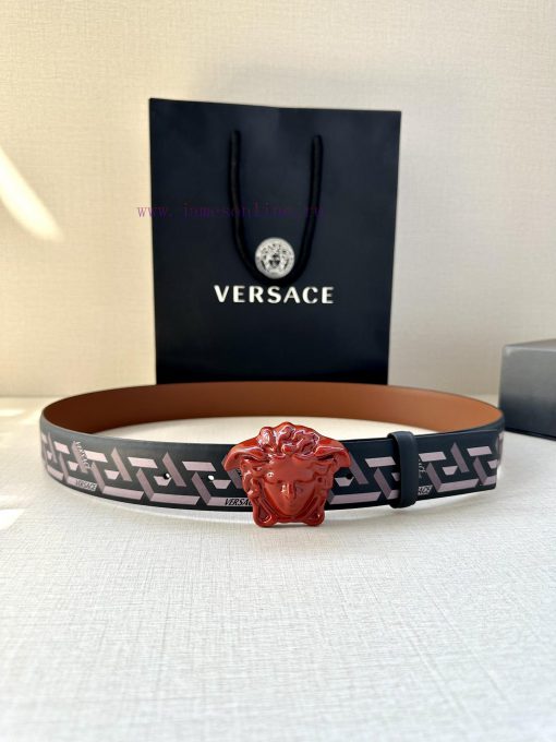 Width 4.0cm Versace This Palazzo belt is made of cowhide fabric and adorned with Le Pop Clas km6ppyje - Image 4