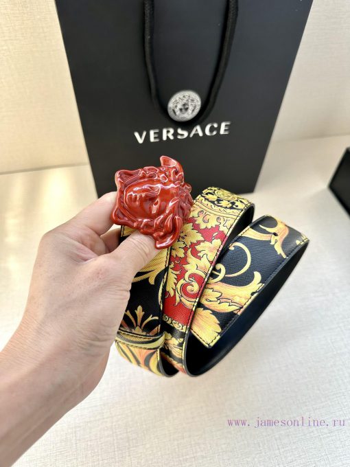 Width 4.0cm Versace This Palazzo belt is made of cowhide fabric and adorned with Le Pop Clas dhg8cc8k - Image 6