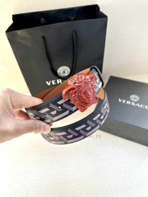 Width 4.0cm Versace This Palazzo belt is made of cowhide fabric and adorned with Le Pop Clas km6ppyje - Image 6