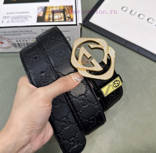 Belt Gucci Gucci ️ Diamond studdedBelt made of 100% head layer cowhide, guaranteed genuine l rqchprve - Image 4