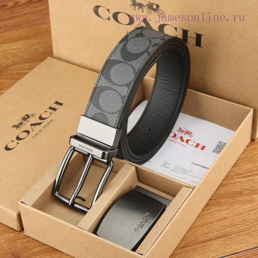 Double buckle - Coach, 3.8CM width, top layer cowhide belt with new buckle belt length of 10 wvmo2pv7