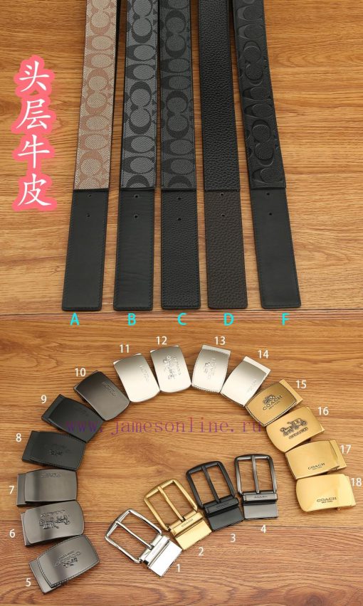 Double buckle - Coach, 3.8CM width, top layer cowhide belt with new buckle belt length of 10 wvmo2pv7 - Image 7