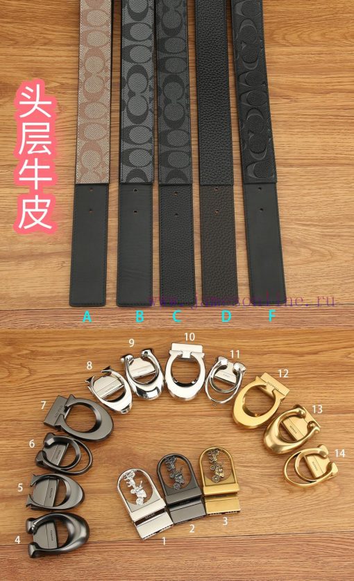 Double buckle - Coach, 3.8CM width, top layer cowhide belt with new buckle belt length of 10 wvmo2pv7 - Image 8
