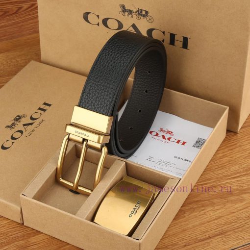 Double buckle - Coach, 3.8CM width, top layer cowhide belt with new buckle belt length of 10 2p56byug - Image 2
