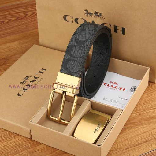 Double buckle - Coach, 3.8CM width, top layer cowhide belt with new buckle belt length of 10 2p56byug - Image 4