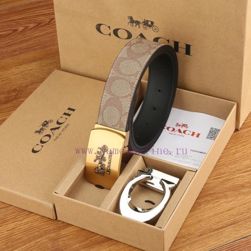 Double buckle - Coach, 3.8CM width, top layer cowhide belt with new buckle belt length of 10 e3nu34e8