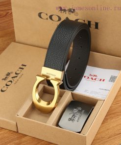 Double buckle - Coach, 3.8CM width, top layer cowhide belt with new buckle belt length of 10 jm4cuz6z