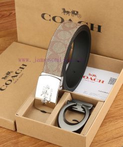 Double buckle - Coach, 3.8CM width, top layer cowhide belt with new buckle belt length of 10 8i4y4em6