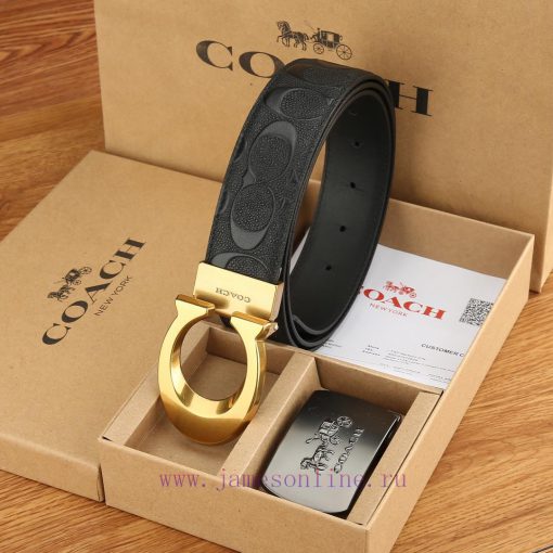 Double buckle - Coach, 3.8CM width, top layer cowhide belt with new buckle belt length of 10 jm4cuz6z - Image 3
