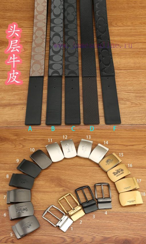 Double buckle - Coach, 3.8CM width, top layer cowhide belt with new buckle belt length of 10 jm4cuz6z - Image 7