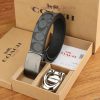 Double buckle - Coach, 3.8CM width, top layer cowhide belt with new buckle belt length of 10 0e54w4f9