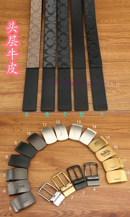 Double buckle - Coach, 3.8CM width, top layer cowhide belt with new buckle belt length of 10 0e54w4f9 - Image 7