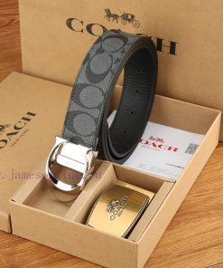 Double buckle - Coach, 3.8CM width, top layer cowhide belt with new buckle belt length of 10 1p4w8vas