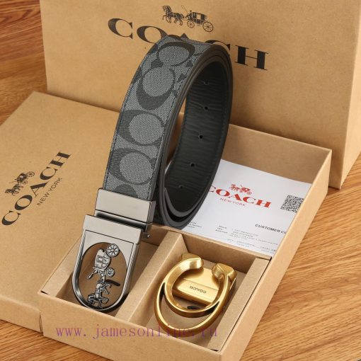 Double buckle - Coach, 3.8CM width, top layer cowhide belt with new buckle belt length of 10 48j1dqeh