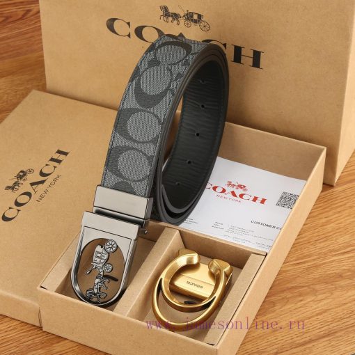 Double buckle - Coach, 3.8CM width, top layer cowhide belt with new buckle belt length of 10 48j1dqeh - Image 2