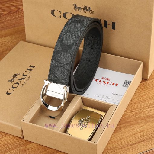 Double buckle - Coach, 3.8CM width, top layer cowhide belt with new buckle belt length of 10 1p4w8vas - Image 5