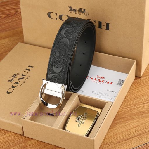 Double buckle - Coach, 3.8CM width, top layer cowhide belt with new buckle belt length of 10 1p4w8vas - Image 6