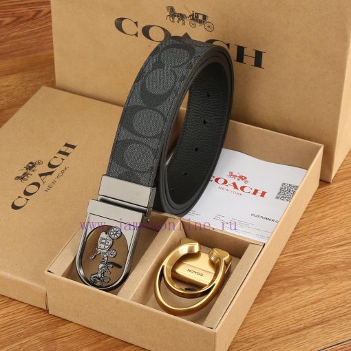 Double buckle - Coach, 3.8CM width, top layer cowhide belt with new buckle belt length of 10 48j1dqeh - Image 4