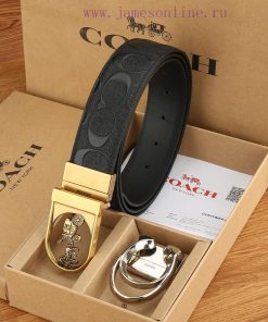 Double buckle - Coach, 3.8CM width, top layer cowhide belt with new buckle belt length of 10 bpuhtk19