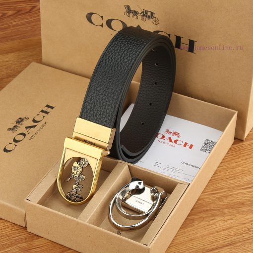 Double buckle - Coach, 3.8CM width, top layer cowhide belt with new buckle belt length of 10 bpuhtk19 - Image 3