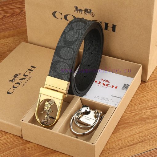 Double buckle - Coach, 3.8CM width, top layer cowhide belt with new buckle belt length of 10 bpuhtk19 - Image 4