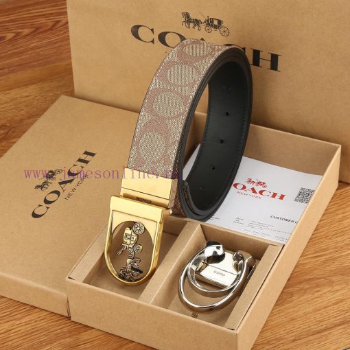 Double buckle - Coach, 3.8CM width, top layer cowhide belt with new buckle belt length of 10 bpuhtk19 - Image 6