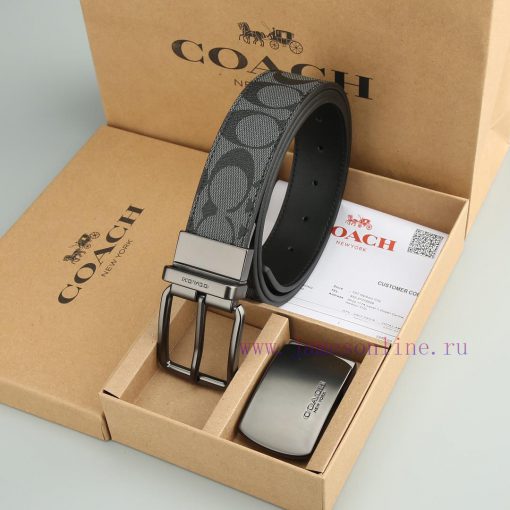 Double Button - CoachWith a width of 3.8CM and a leather belt body paired with a new buckle dhq249uu - Image 6