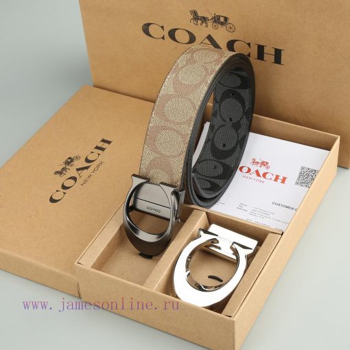 Double Button - CoachWith a width of 3.8CM and a leather belt body paired with a new buckle b8vtfg1g - Image 2