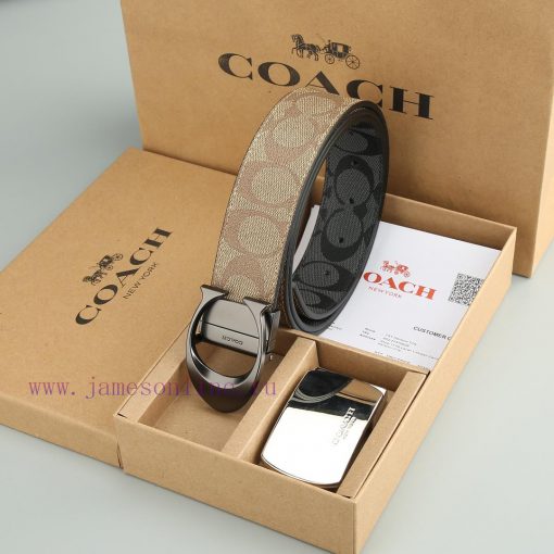 Double Button - CoachWith a width of 3.8CM and a leather belt body paired with a new buckle b8vtfg1g - Image 3