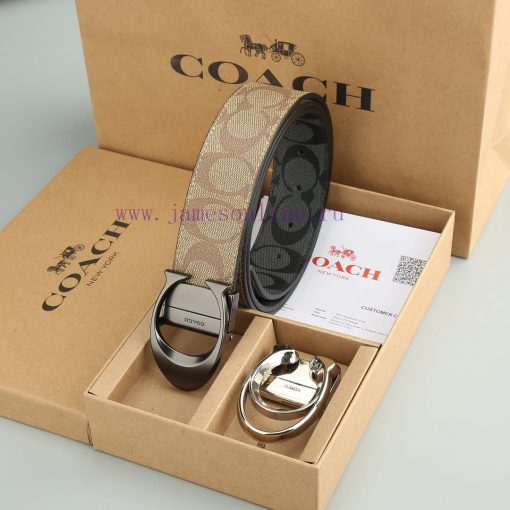 Double Button - CoachWith a width of 3.8CM and a leather belt body paired with a new buckle b8vtfg1g - Image 7
