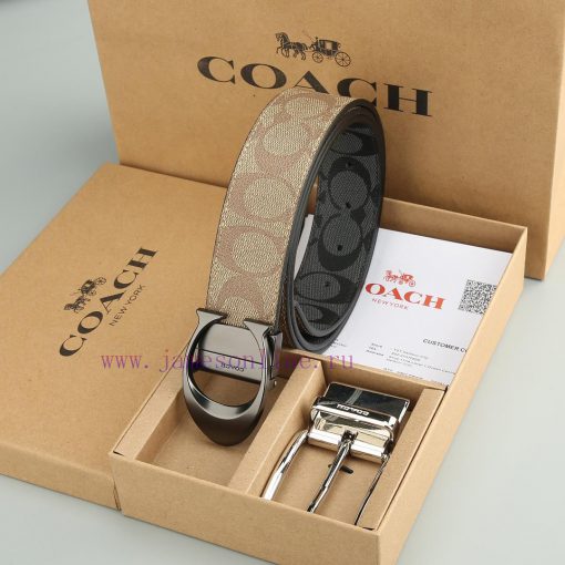 Double Button - CoachWith a width of 3.8CM and a leather belt body paired with a new buckle b8vtfg1g - Image 8