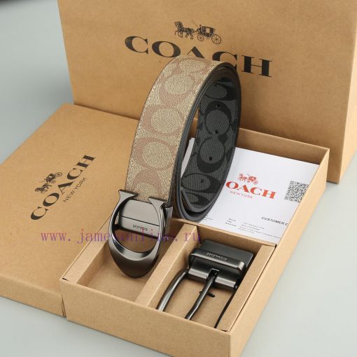 Double Button - CoachWith a width of 3.8CM and a leather belt body paired with a new buckle b8vtfg1g - Image 9