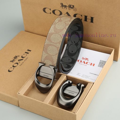 Double Button - CoachWith a width of 3.8CM and a leather belt body paired with a new buckle b8vtfg1g - Image 10