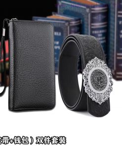 Belt and wallet two-piece setWooden box with accompanying picturesVERSACE Belt+Wallet SetBuc 9gdlap4n