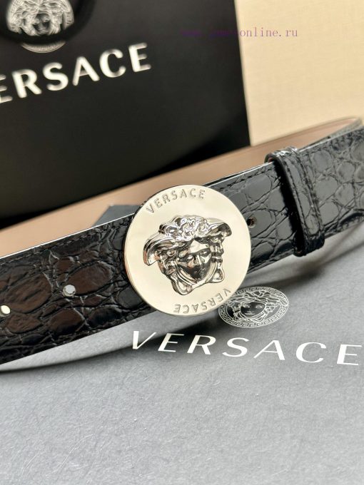 Width 4.0cm Versace This fashionable belt is made of soft calf leather and features a three- h1jotx6f - Image 3