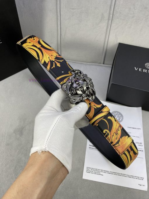 Width 4.0cm Versace This Palazzo belt is made of cowhide fabric and adorned with Le Pop Clas 3u43pexy - Image 2