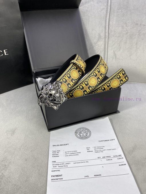 Width 4.0cm Versace This Palazzo belt is made of cowhide fabric and adorned with Le Pop Clas usozdtnp - Image 4