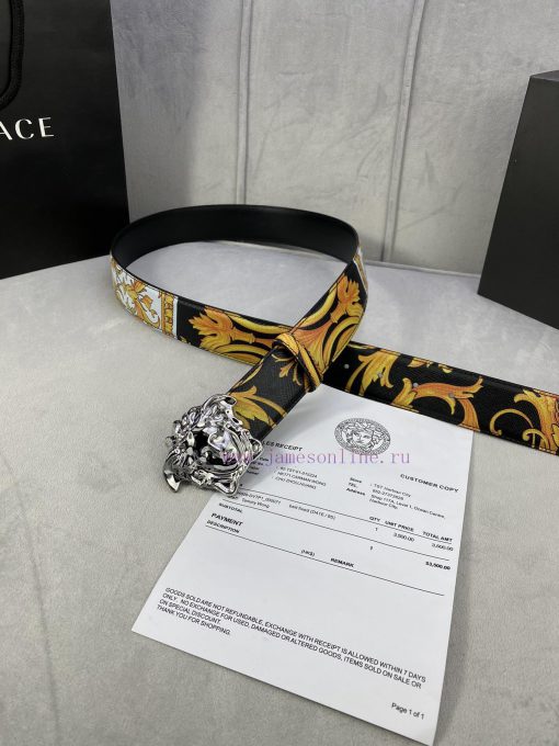 Width 4.0cm Versace This Palazzo belt is made of cowhide fabric and adorned with Le Pop Clas 3u43pexy - Image 7