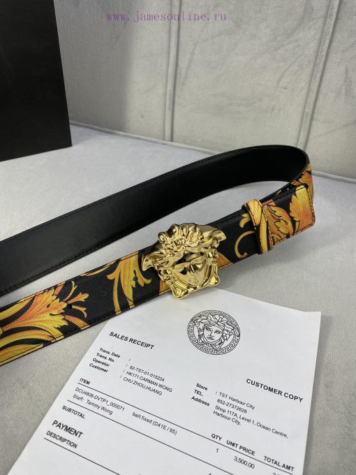 Width 4.0cm Versace This Palazzo belt is made of cowhide fabric and adorned with Le Pop Clas 3u43pexy - Image 8